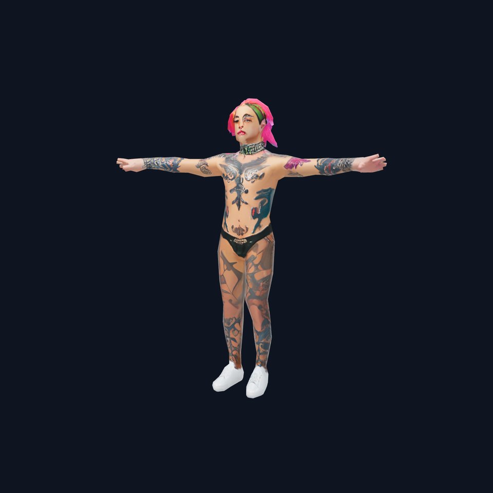 Dynamic Tattooed Figure model pack